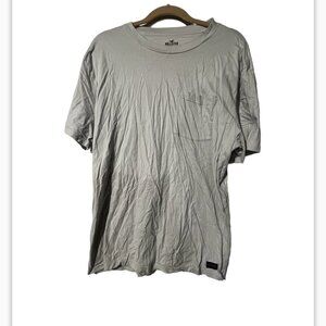 Hollister Mens Short Sleeve Tee Cotton Light Gray Size XL